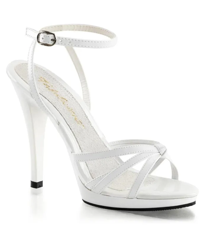 White Leatherette Strappy Heels Shoes Unique Vintage Heels