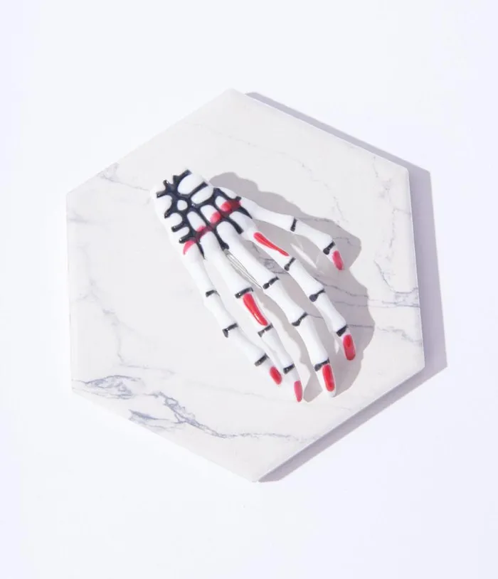 White Skeleton Hand Hair Clip AccessoriesHalloween Unique Vintage Accessories White Skeleton Hand Hair Clip AccessoriesHalloween Unique Vintage Accessories