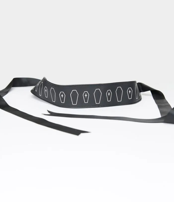 Witchwood Bags Black and White Coffins Leatherette Belt Accessories Unique Vintage Belts Witchwood Bags Black and White Coffins Leatherette Belt Accessories Unique Vintage Belts