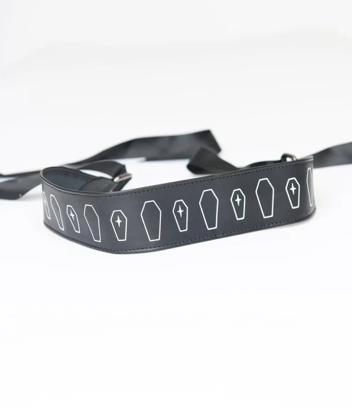 Witchwood Bags Black and White Coffins Leatherette Belt Accessories Unique Vintage Belts