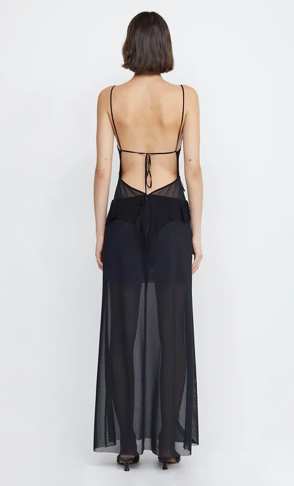 Woman Bec Bridge Backless Dresses AURELIE STRAP FRILL MAXI DRESS Black Woman Bec Bridge Backless Dresses AURELIE STRAP FRILL MAXI DRESS Black