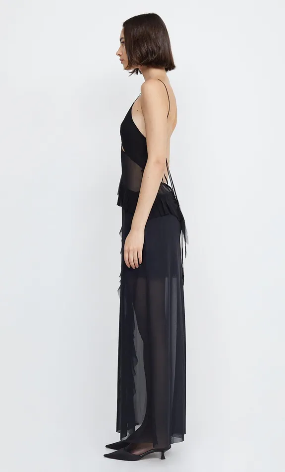 Woman Bec Bridge Backless Dresses AURELIE STRAP FRILL MAXI DRESS Black Woman Bec Bridge Backless Dresses AURELIE STRAP FRILL MAXI DRESS Black