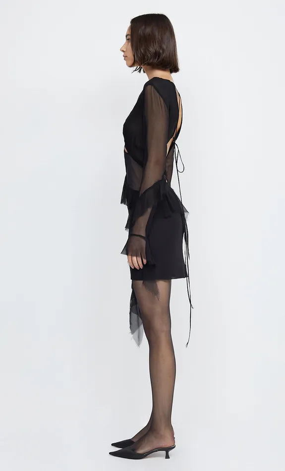 Woman Bec Bridge Cut Out Dresses AURELIE FRILL LONG SLEEVE MINI DRESS Black Woman Bec Bridge Cut Out Dresses AURELIE FRILL LONG SLEEVE MINI DRESS Black