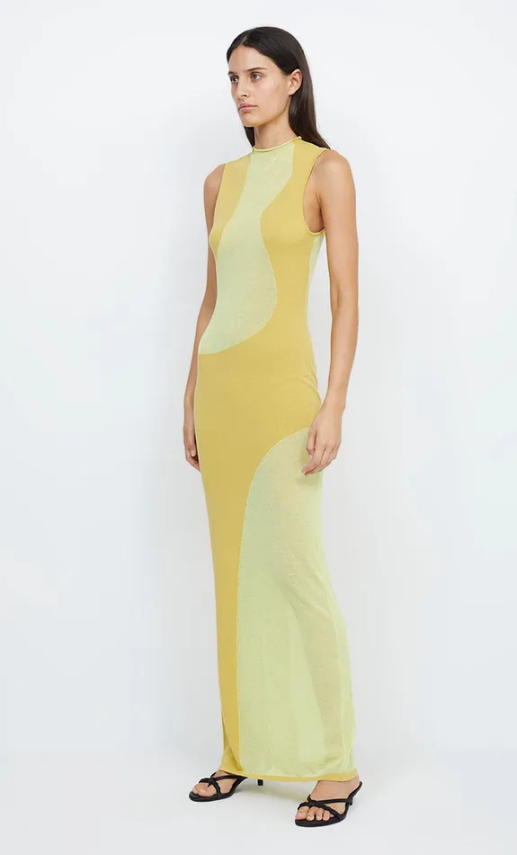 Woman Bec Bridge Knitwear DOROTHY KNIT MAXI DRESS Spliced Citron Woman Bec Bridge Knitwear DOROTHY KNIT MAXI DRESS Spliced Citron