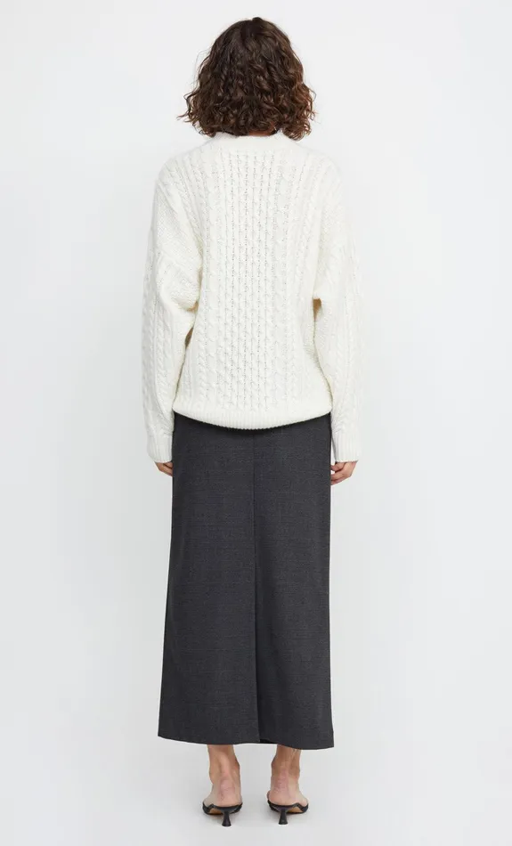 Woman Bec Bridge Knitwear MARCIA CABLE KNIT JUMPER Ivory Woman Bec Bridge Knitwear MARCIA CABLE KNIT JUMPER Ivory