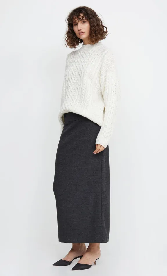 Woman Bec Bridge Knitwear MARCIA CABLE KNIT JUMPER Ivory Woman Bec Bridge Knitwear MARCIA CABLE KNIT JUMPER Ivory