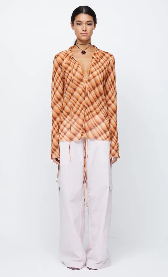 Woman Bec Bridge Long Sleeve FLORIA BLOUSE Golden Hour Check