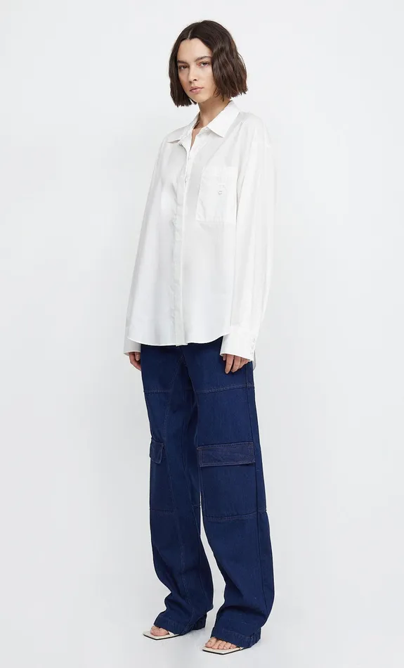 Woman Bec Bridge Long Sleeve KELZIERA OPEN BACK SHIRT White Woman Bec Bridge Long Sleeve KELZIERA OPEN BACK SHIRT White