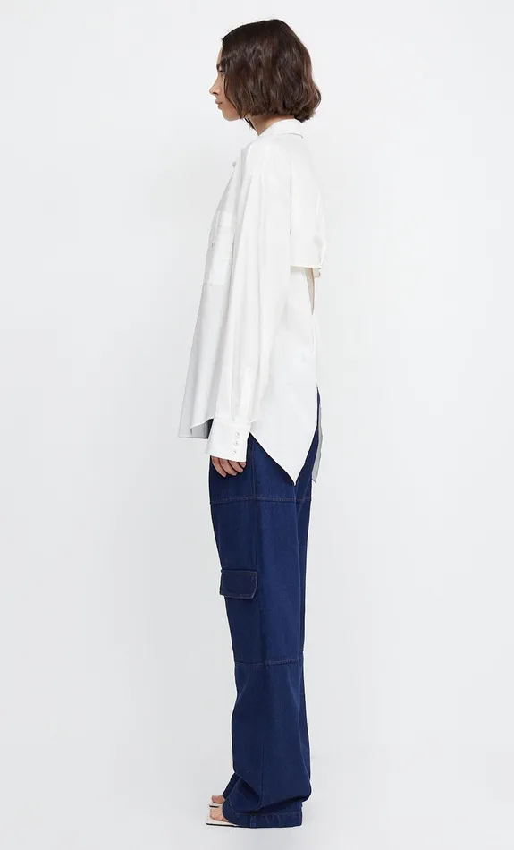 Woman Bec Bridge Long Sleeve KELZIERA OPEN BACK SHIRT White Woman Bec Bridge Long Sleeve KELZIERA OPEN BACK SHIRT White