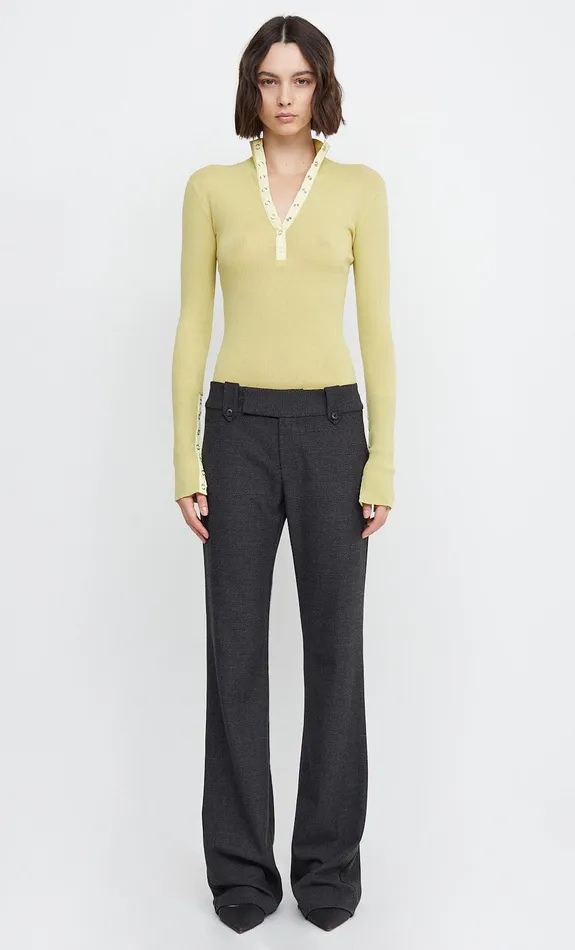 Woman Bec Bridge Long Sleeve MEADOW SNAP LS KNIT TOP Pear Sorbet