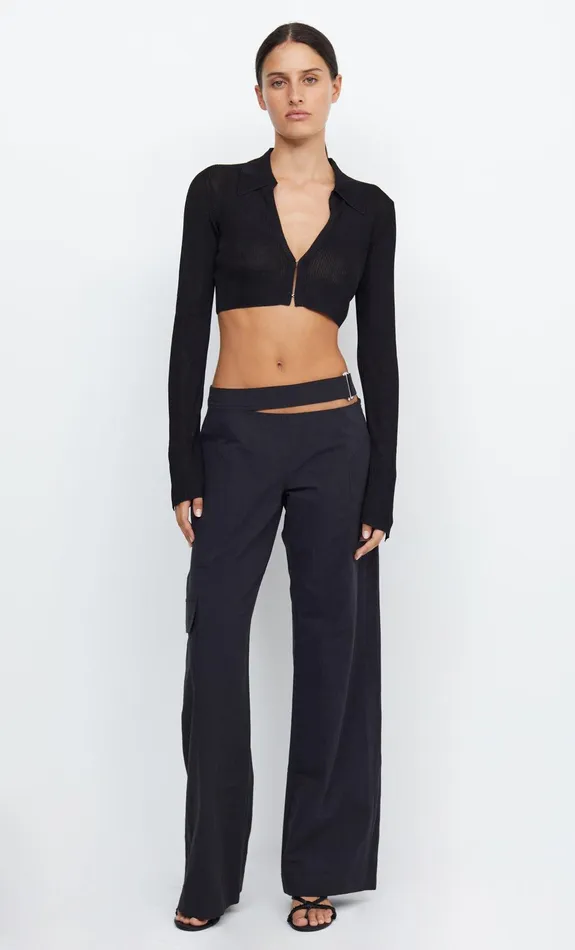 Woman Bec Bridge Long Sleeve TILDA LONG SLEEVE KNIT CROP TOP Black Woman Bec Bridge Long Sleeve TILDA LONG SLEEVE KNIT CROP TOP Black