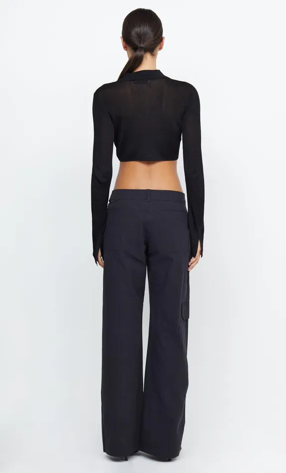 Woman Bec Bridge Long Sleeve TILDA LONG SLEEVE KNIT CROP TOP Black Woman Bec Bridge Long Sleeve TILDA LONG SLEEVE KNIT CROP TOP Black