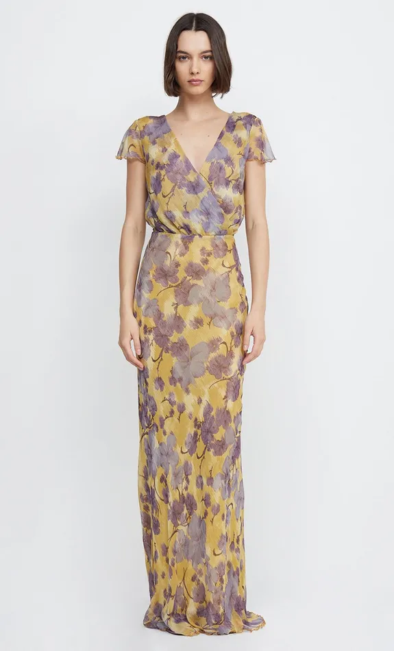 Woman Bec Bridge Maxi Dresses BERNADETTE WRAP MAXI DRESS Golden Violet