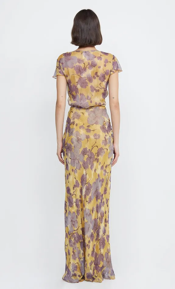 Woman Bec Bridge Maxi Dresses BERNADETTE WRAP MAXI DRESS Golden Violet Woman Bec Bridge Maxi Dresses BERNADETTE WRAP MAXI DRESS Golden Violet