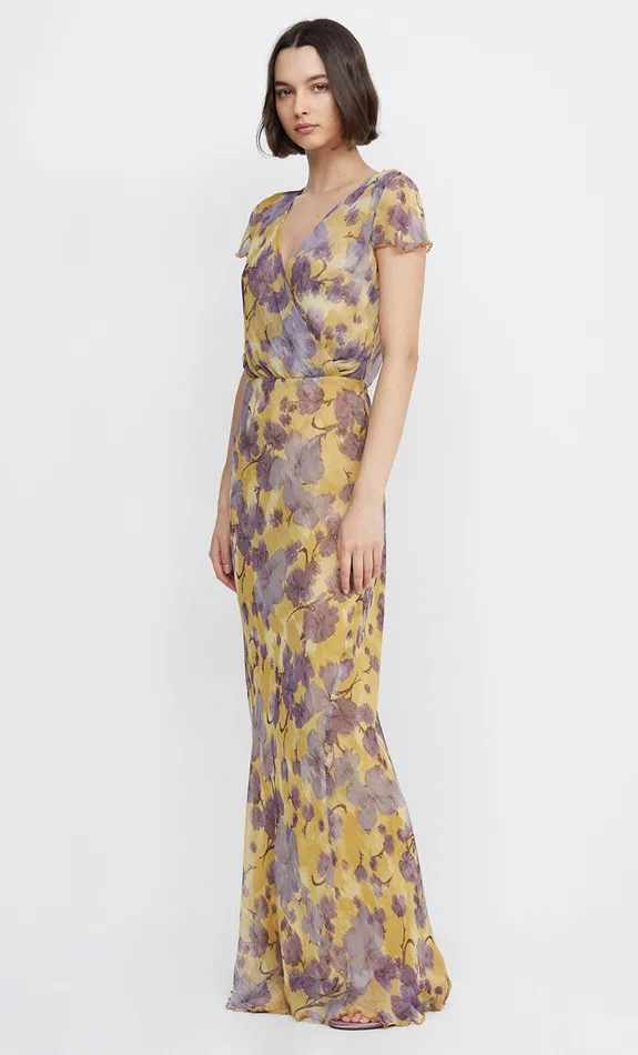 Woman Bec Bridge Maxi Dresses BERNADETTE WRAP MAXI DRESS Golden Violet Woman Bec Bridge Maxi Dresses BERNADETTE WRAP MAXI DRESS Golden Violet