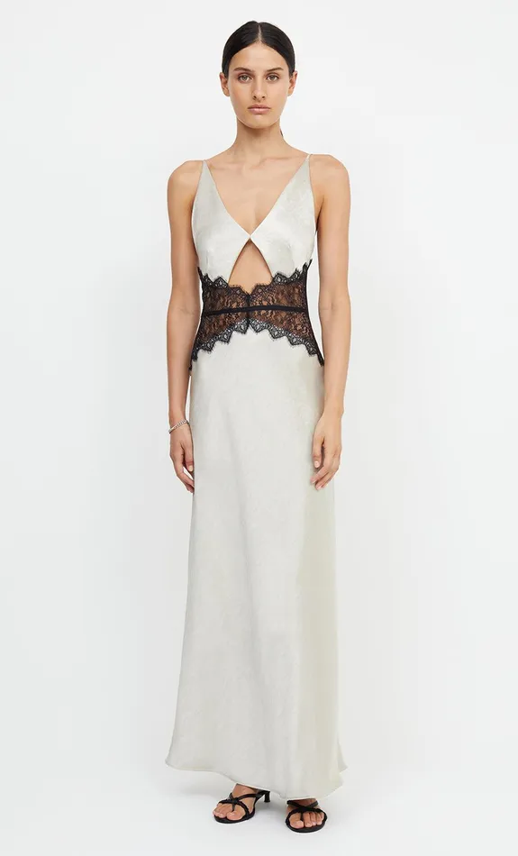 Woman Bec Bridge Maxi Dresses CAMILLE MAXI DRESS EcruBlack