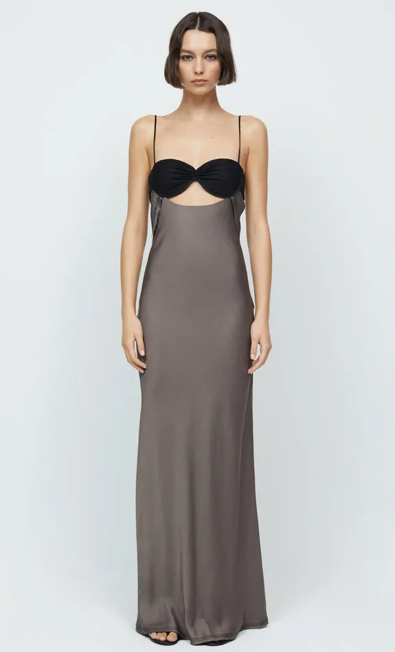 Woman Bec Bridge Maxi Dresses EVANGELINE STRAPPY MAXI DRESS PewterBlack