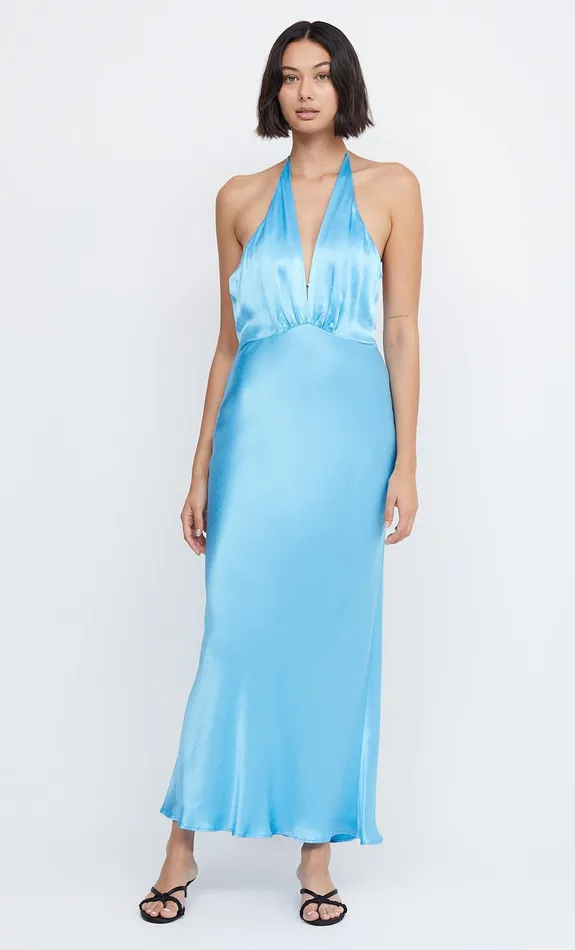 Woman Bec Bridge Maxi Dresses INDI HALTER MAXI DRESS Topaz Blue Woman Bec Bridge Maxi Dresses INDI HALTER MAXI DRESS Topaz Blue