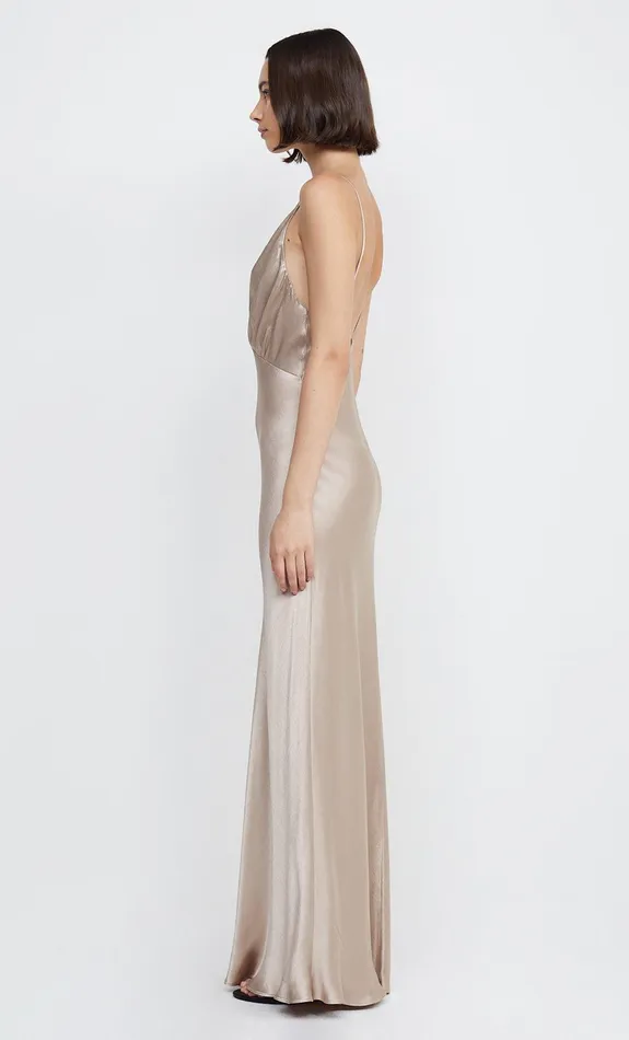 Woman Bec Bridge Maxi Dresses LORELAI V MAXI DRESS Smoke Taupe Woman Bec Bridge Maxi Dresses LORELAI V MAXI DRESS Smoke Taupe