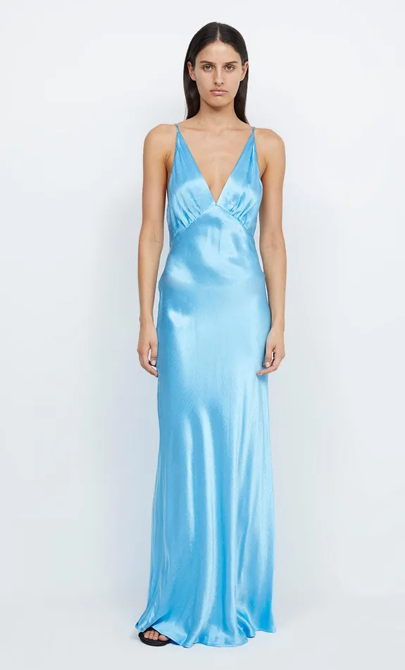Woman Bec Bridge Maxi Dresses LORELAI V MAXI DRESS Topaz Blue