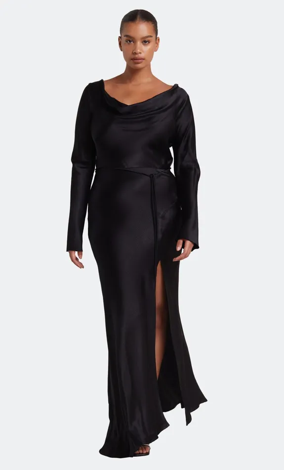 Woman Bec Bridge Maxi Dresses MOON DANCE LONG SLEEVE COWL DRESS Black Woman Bec Bridge Maxi Dresses MOON DANCE LONG SLEEVE COWL DRESS Black