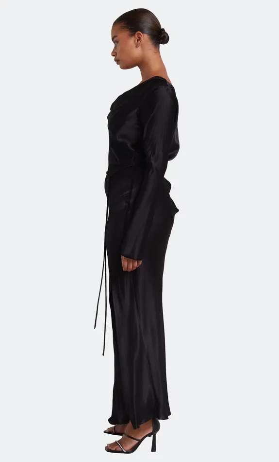 Woman Bec Bridge Maxi Dresses MOON DANCE LONG SLEEVE COWL DRESS Black Woman Bec Bridge Maxi Dresses MOON DANCE LONG SLEEVE COWL DRESS Black