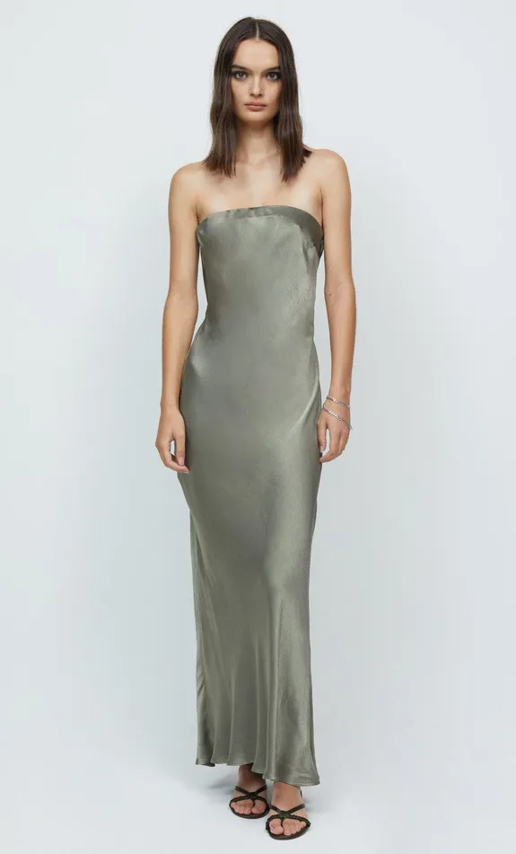 Woman Bec Bridge Maxi Dresses MOON DANCE STRAPLESS DRESS Dark Olive