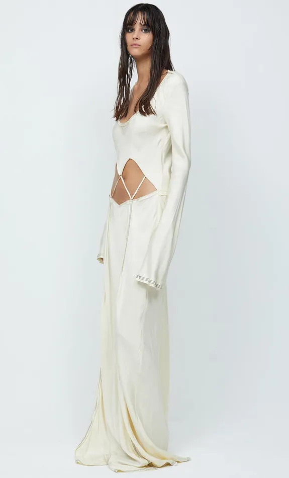 Woman Bec Bridge Maxi Dresses NAOMI LONG SLEEVE MAXI DRESS Ecru Woman Bec Bridge Maxi Dresses NAOMI LONG SLEEVE MAXI DRESS Ecru