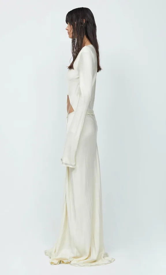 Woman Bec Bridge Maxi Dresses NAOMI LONG SLEEVE MAXI DRESS Ecru Woman Bec Bridge Maxi Dresses NAOMI LONG SLEEVE MAXI DRESS Ecru