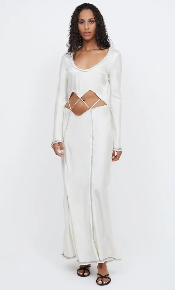 Woman Bec Bridge Maxi Dresses NAOMI LONG SLEEVE MAXI DRESS Ecru Woman Bec Bridge Maxi Dresses NAOMI LONG SLEEVE MAXI DRESS Ecru