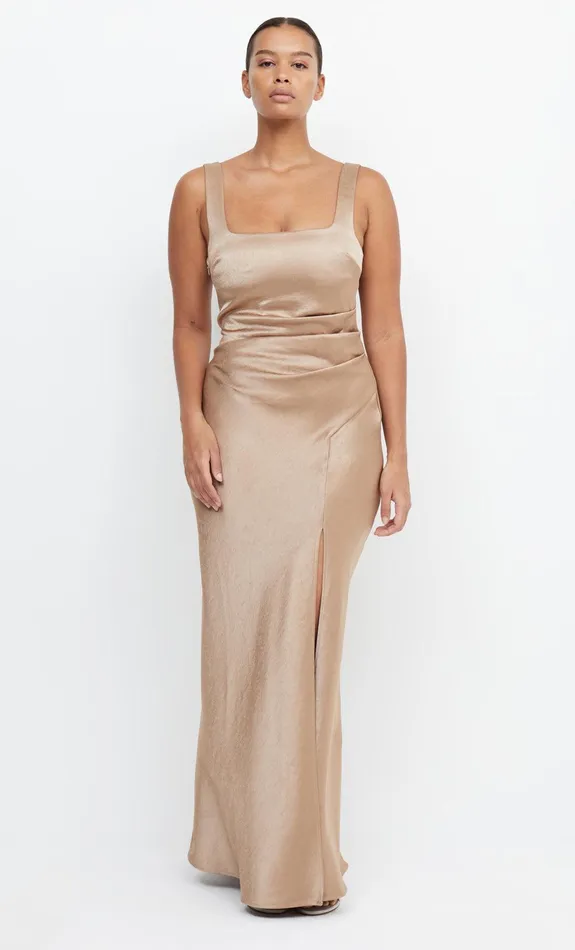 Woman Bec Bridge Maxi Dresses THE DREAMER SQUARE NECK DRESS Golden Woman Bec Bridge Maxi Dresses THE DREAMER SQUARE NECK DRESS Golden
