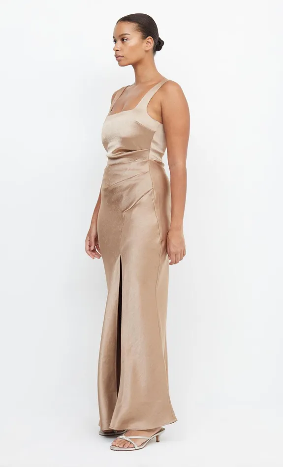 Woman Bec Bridge Maxi Dresses THE DREAMER SQUARE NECK DRESS Golden Woman Bec Bridge Maxi Dresses THE DREAMER SQUARE NECK DRESS Golden