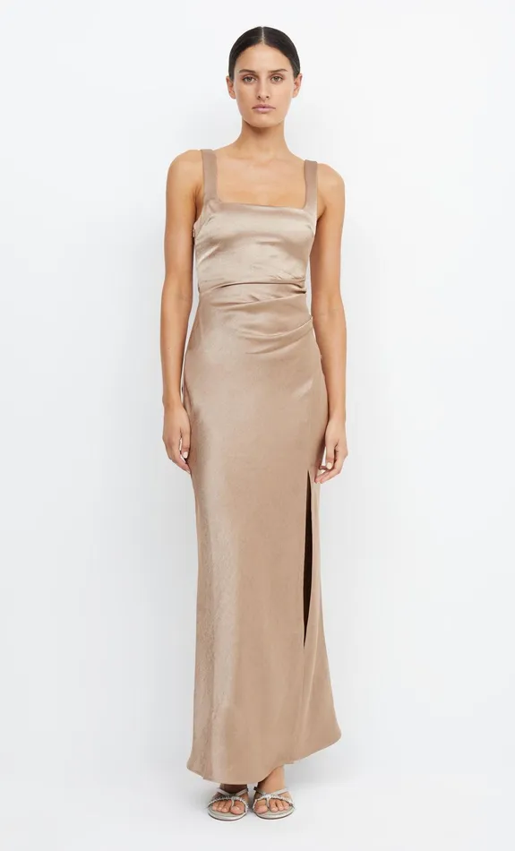 Woman Bec Bridge Maxi Dresses THE DREAMER SQUARE NECK DRESS Golden Woman Bec Bridge Maxi Dresses THE DREAMER SQUARE NECK DRESS Golden