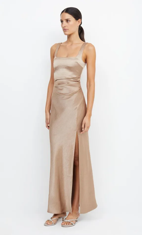 Woman Bec Bridge Maxi Dresses THE DREAMER SQUARE NECK DRESS Golden Woman Bec Bridge Maxi Dresses THE DREAMER SQUARE NECK DRESS Golden