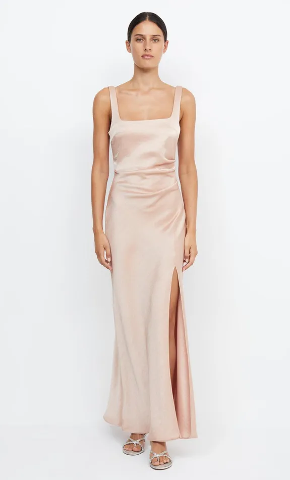 Woman Bec Bridge Maxi Dresses THE DREAMER SQUARE NECK DRESS Rose Gold