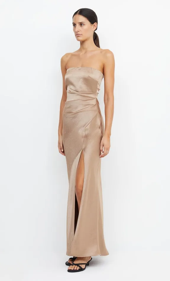 Woman Bec Bridge Maxi Dresses THE DREAMER STRAPLESS DRESS Golden Woman Bec Bridge Maxi Dresses THE DREAMER STRAPLESS DRESS Golden