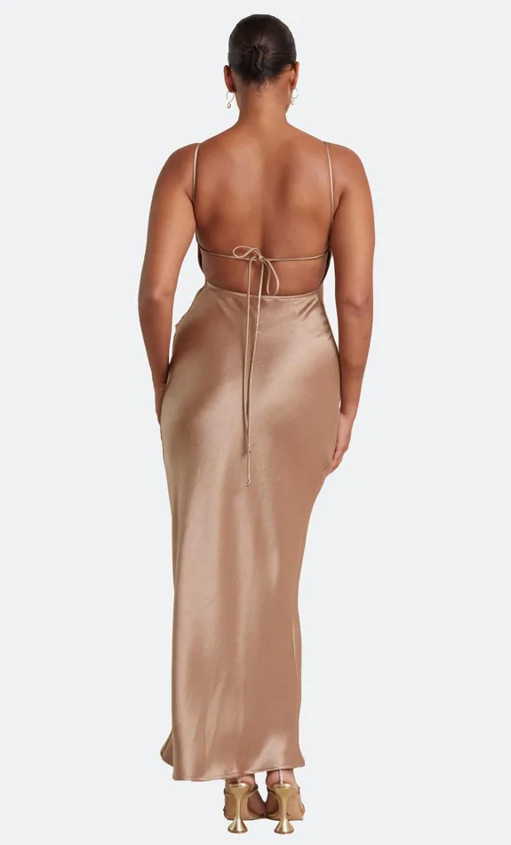 Woman Bec Bridge Maxi Dresses THE DREAMER TIE DRESS Golden Woman Bec Bridge Maxi Dresses THE DREAMER TIE DRESS Golden