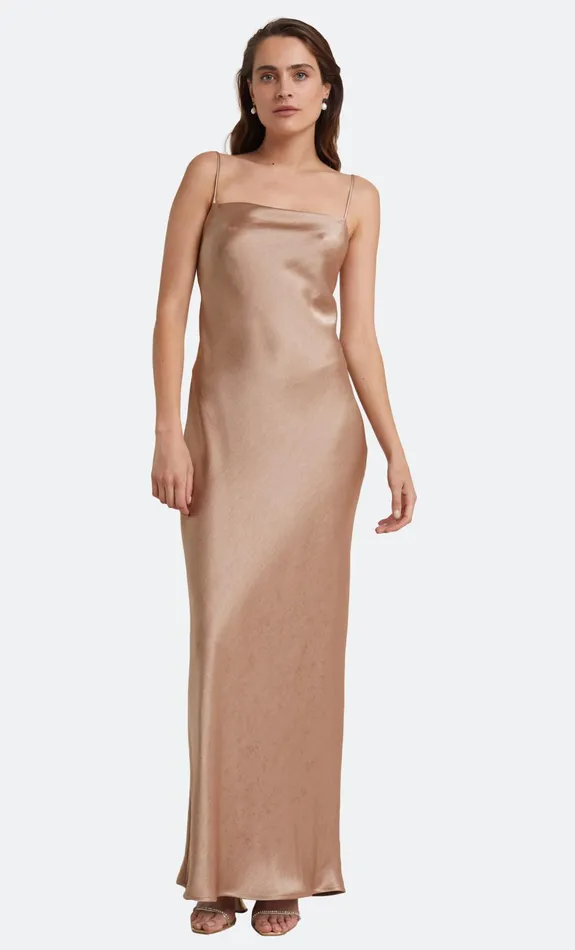 Woman Bec Bridge Maxi Dresses THE DREAMER TIE DRESS Golden Woman Bec Bridge Maxi Dresses THE DREAMER TIE DRESS Golden