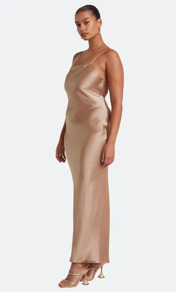 Woman Bec Bridge Maxi Dresses THE DREAMER TIE DRESS Golden Woman Bec Bridge Maxi Dresses THE DREAMER TIE DRESS Golden