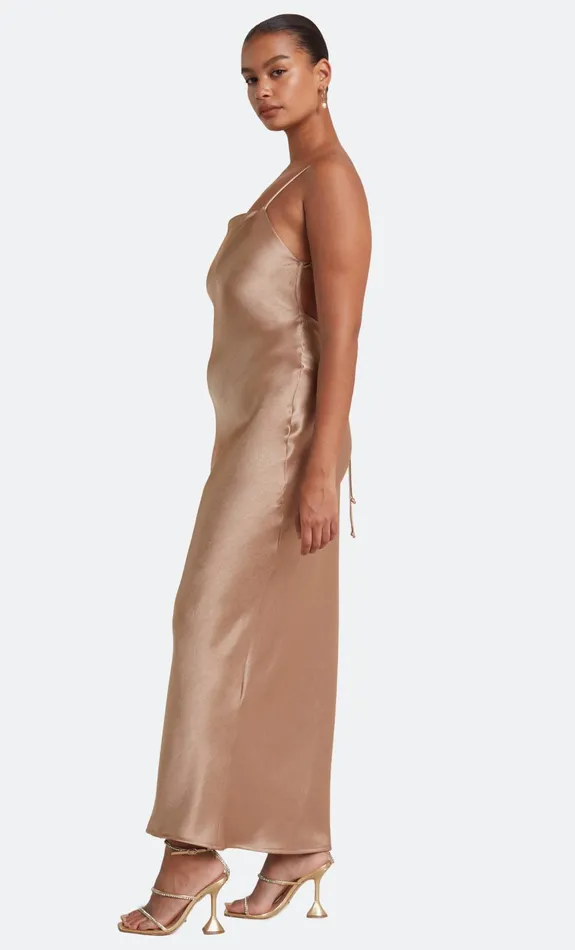 Woman Bec Bridge Maxi Dresses THE DREAMER TIE DRESS Golden Woman Bec Bridge Maxi Dresses THE DREAMER TIE DRESS Golden