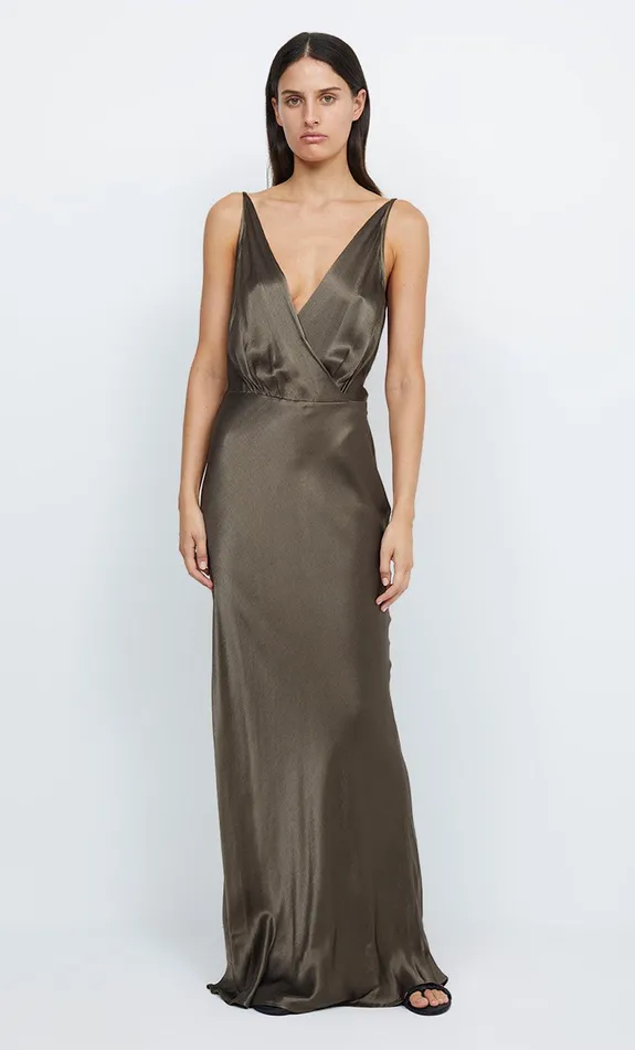 Woman Bec Bridge Maxi Dresses TI AMO V MAXI DRESS Midnight Olive