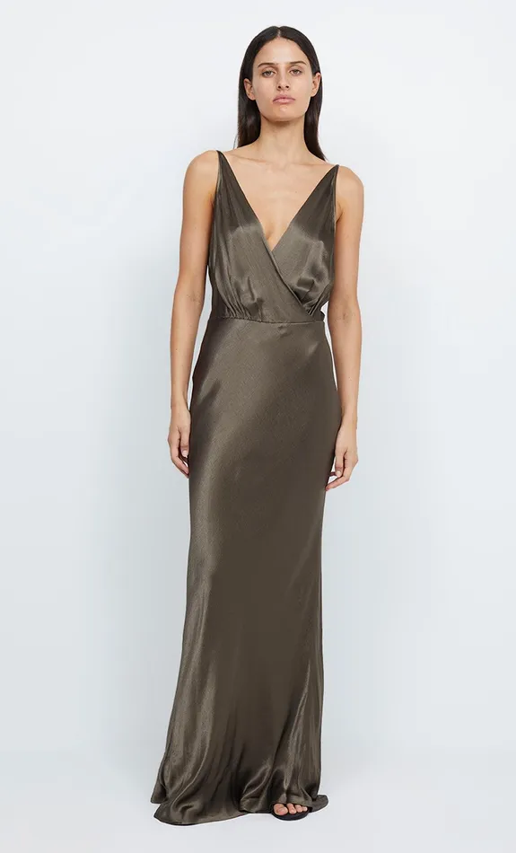 Woman Bec Bridge Maxi Dresses TI AMO V MAXI DRESS Midnight Olive Woman Bec Bridge Maxi Dresses TI AMO V MAXI DRESS Midnight Olive