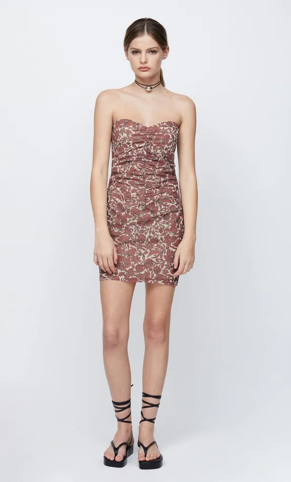 Woman Bec Bridge Mini Dresses PRIYA STRAPLESS MINI DRESS Hibiscus Floral