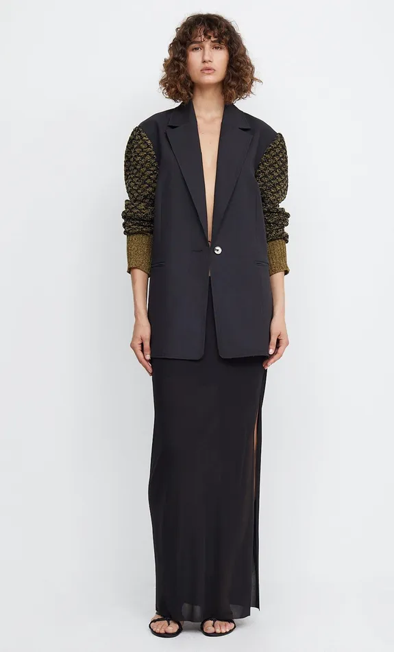 Woman Bec Bridge Outerwear BENOITE KNIT SLEEVE JACKET BlackKhaki