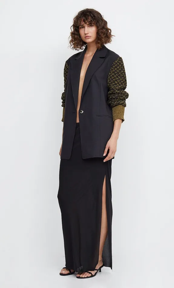 Woman Bec Bridge Outerwear BENOITE KNIT SLEEVE JACKET BlackKhaki Woman Bec Bridge Outerwear BENOITE KNIT SLEEVE JACKET BlackKhaki
