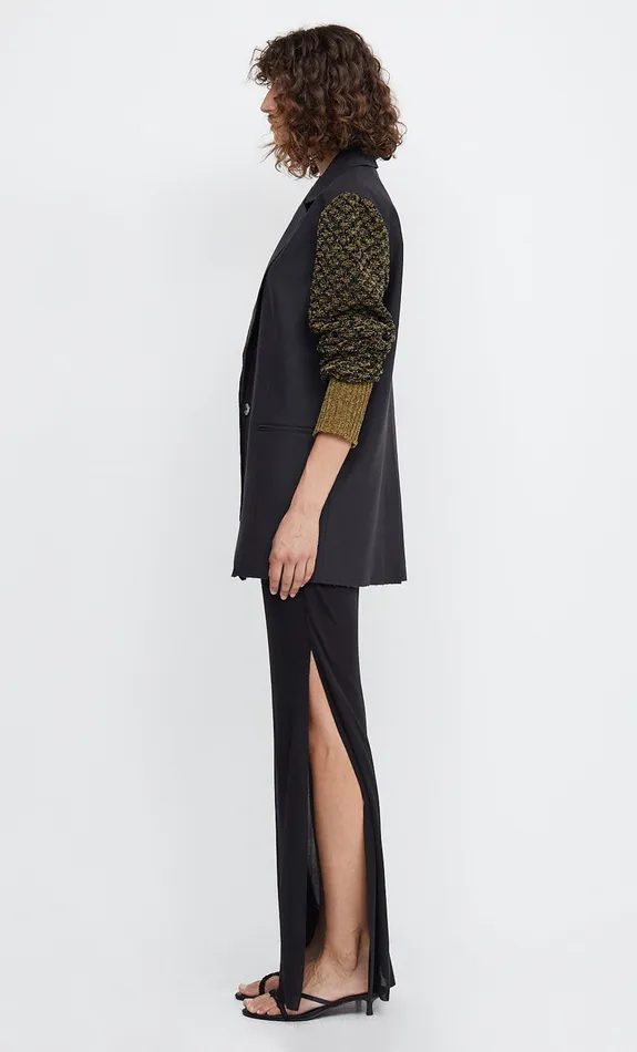 Woman Bec Bridge Outerwear BENOITE KNIT SLEEVE JACKET BlackKhaki Woman Bec Bridge Outerwear BENOITE KNIT SLEEVE JACKET BlackKhaki