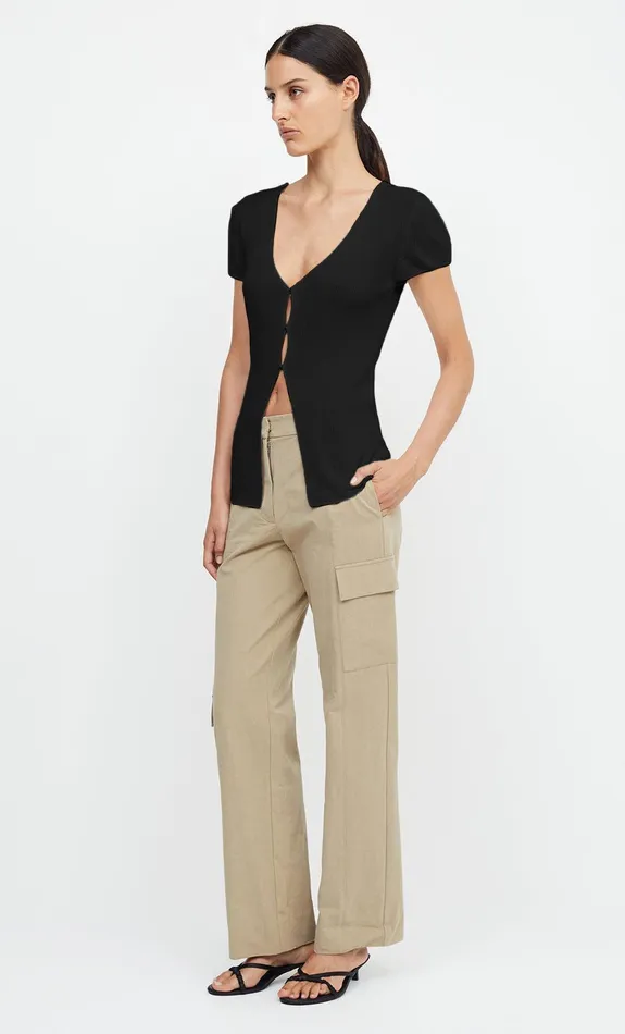 Woman Bec Bridge Short Sleeve TILDA SHORT SLEEVE KNIT TOPFINAL SALE 8211 NO RETURNS Black Woman Bec Bridge Short Sleeve TILDA SHORT SLEEVE KNIT TOPFINAL SALE 8211 NO RETURNS Black
