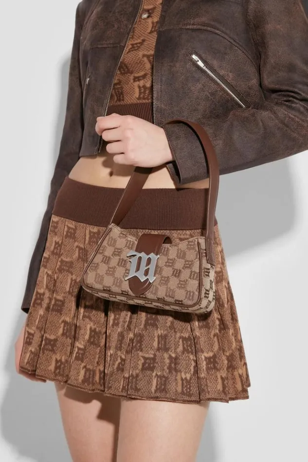 Women Bags MISBHV Jacquard Monogram Shoulder Bag Mini Biscotto