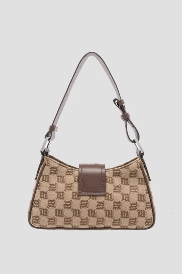 Women Bags MISBHV Jacquard Monogram Shoulder Bag Small Biscotto