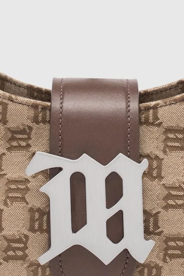 Women Bags MISBHV Jacquard Monogram Shoulder Bag Small Biscotto